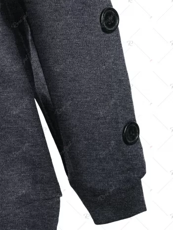 Side Split Buttoned Sweatshirt