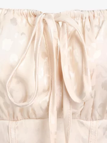 Silky Corset-style Heart Leopard Jacquard Cami Top