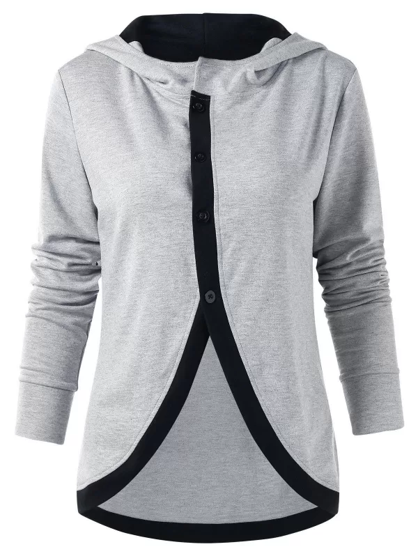 Single Breasted Tulip Front Hoodie