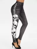 Skull Print Halloween Jeggings