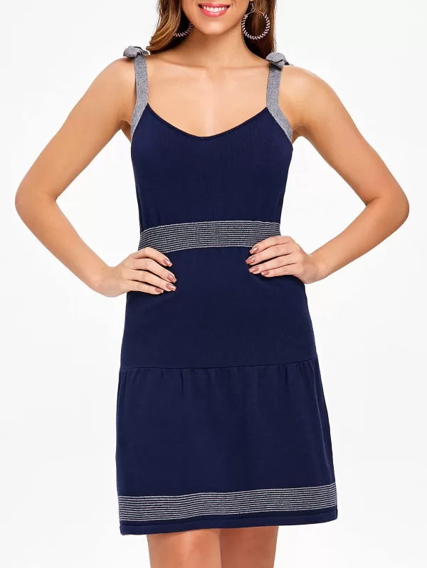 Sleeveless Tie Straps Sweater Dress