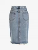 Slit Frayed Denim Skirt