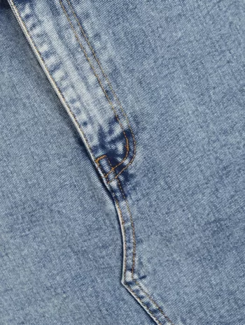 Slit Frayed Denim Skirt