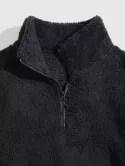 Solid Color Polar Fluffy Quarter Zip Sweatshirt