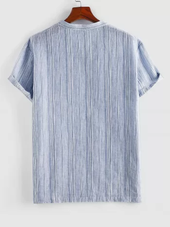 Stripe Jacquard Short Sleeve Office Shirt