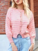 Striped Buttoned Back Knitwear