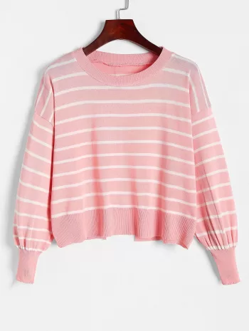 Striped Buttoned Back Knitwear
