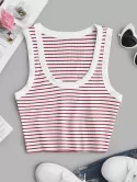 Striped Crop Ringer Tank Top