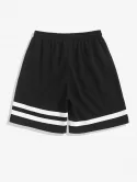 Striped Pattern T-shirt And Drawstring Shorts Set