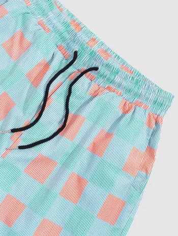 Striped Plaid Drawstring Vacation Shorts