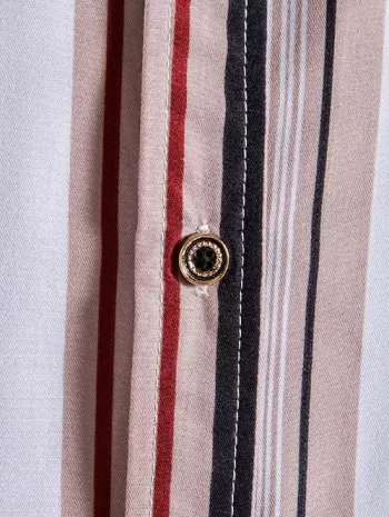 Striped Print Short Sleeve Casual Shirt