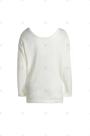 Stylish Round Neck Long Sleeve Backless Loose-fitting Women's Knitwear