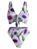 Sunflower Knot High Waisted Bikini Swimwear