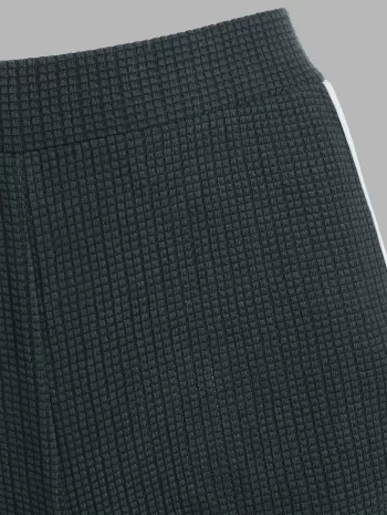 Tape Side High Waisted Slit Cuffs Pants