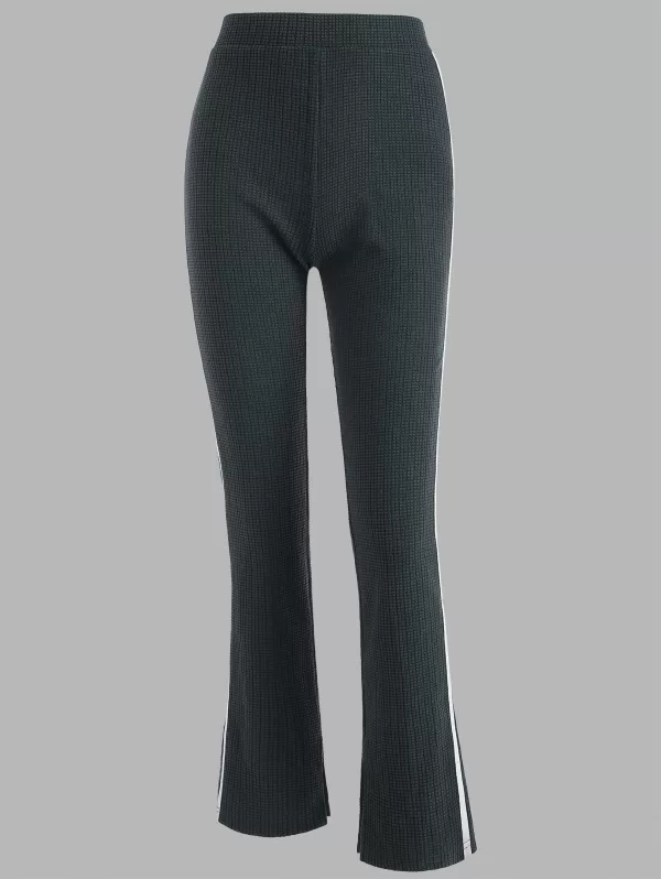 Tape Side High Waisted Slit Cuffs Pants