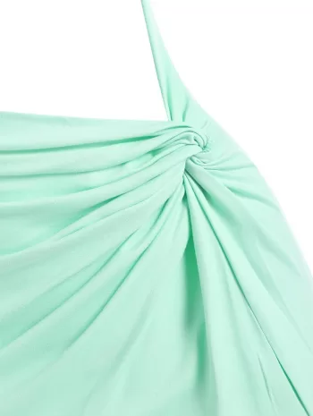 Thigh Slit One Shoulder Twist Cut Out Dress