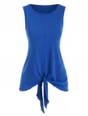 Tied Hem Sleeveless Top