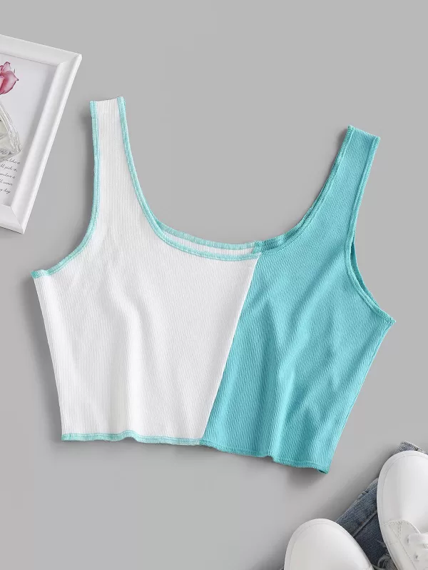 Two Tone Crop Tank Top