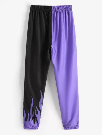 Two Tone Flame Jogger Pants