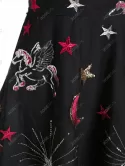 Unicorn Star Embroidered Sequin Panel Mesh Dress
