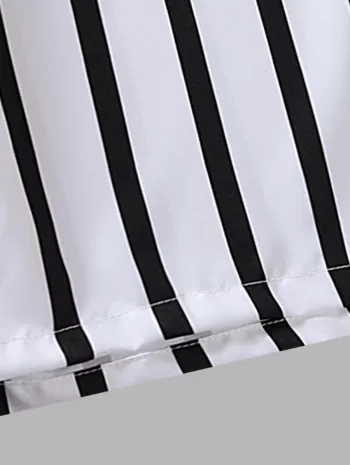 Vertical Striped Pattern Casual Drawstring Shorts