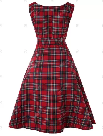 Vintage Tartan Mid Swing Dress