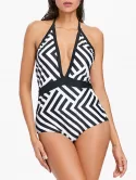 Zig Zag Backless One-piece Swimsuit
