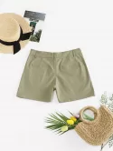 Zipper Fly Straight Cargo Shorts